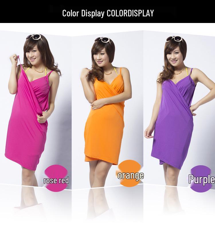 Микрофибровая юбка для ванны в корейском стиле с бантом - Без бретелей и универсальное банное полотенце