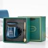 Керамический набор для кофе Luxuju с бриллиантовым узором, кружка, блюдце, крышка и ложка