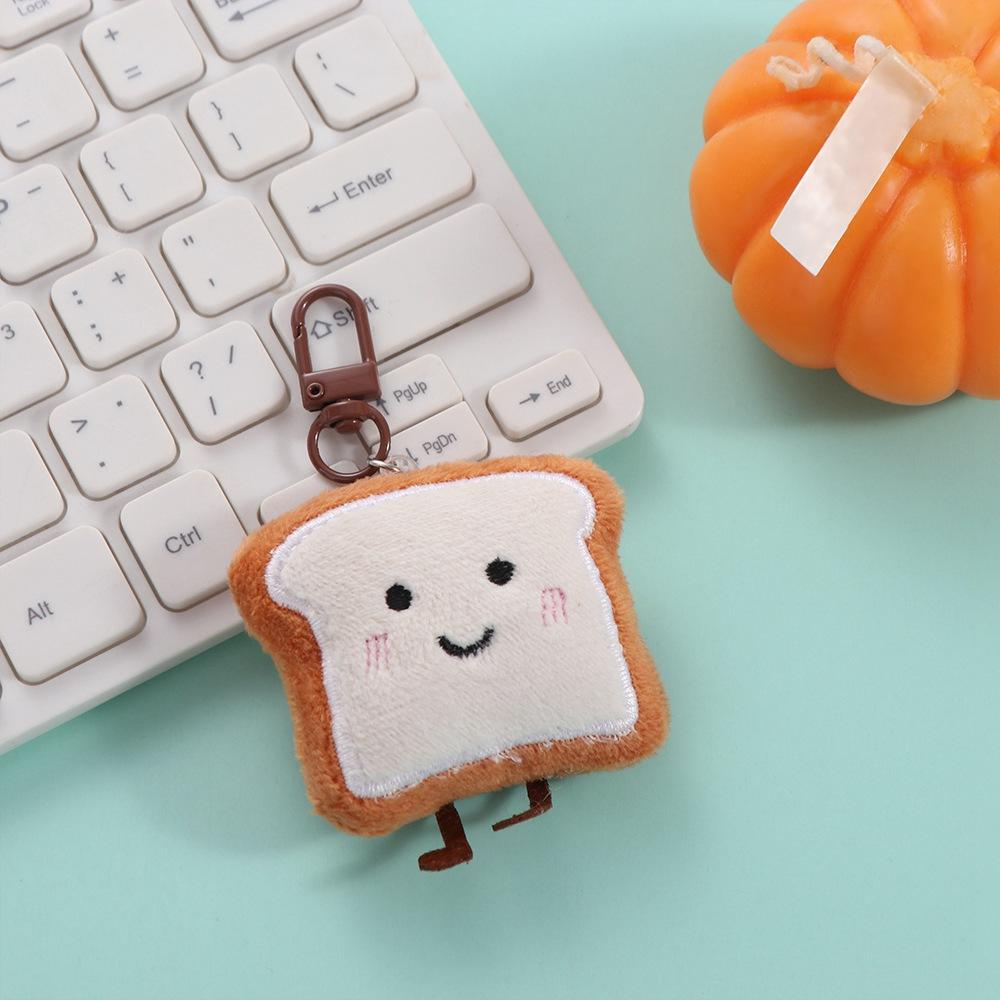 Charm Plush Bread Keychain Toast Bread Bread Keyring Plush Food Toy Cute Key Chain Children's Kids
