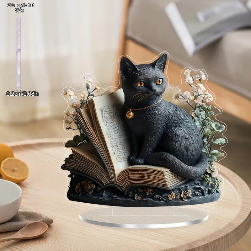 Декор Кристальный Котенок - 2D Плоский Акриловый Настольный Орнамент, Настенное Декоративное Искусство, Декор Четырех Сезонов, Оригинальный Домашний Декор, Идеально Прочный