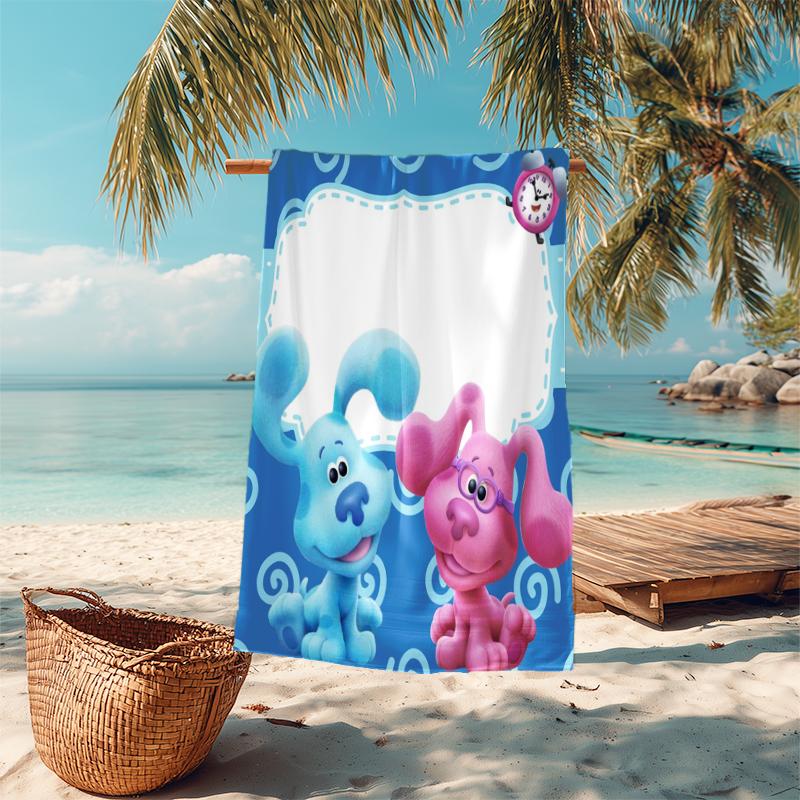 1Pc Blue'S Clues Friends Greeting Beach Towel Microfiber Beach Towel Thin Absorbent For Beach Swimming Yoga Bath Sports 0917259