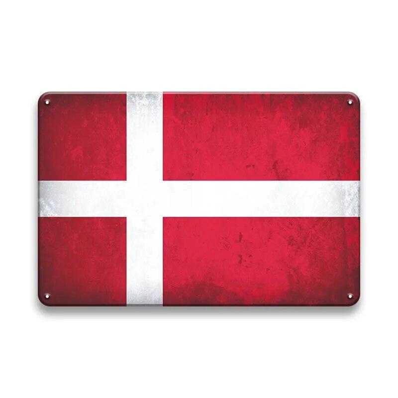 Metal Sign National Flag France Turkey Canada America Wall Decor Tin Sign Country Flag Home Decor Crafts Plaques Metal Poster