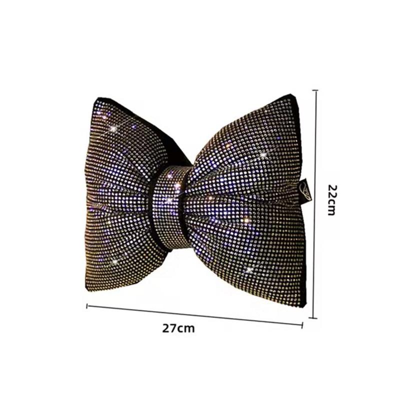 1 шт. Блестящая подушка для шеи автомобиля в форме банта с бриллиантами, стразы, кристалл, поддержка сиденья с подголовником, подушки для поясницы, аксессуары для интерьера автомобиля