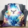 1pc Spiritual Dove Blanket, Lightweight Flannel Fleece with Digital Printing, Soft Warm for Sofa, Travel, Camping, Office, Couch, Chair, and Bed, All-