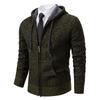 Cardigan Sweater Young and Middle-aged Jacket Autumn and Winter New Hooded Casual Fleece Thread Sweater Men's