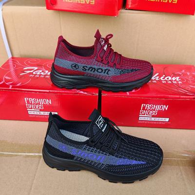 Весенне-осенние новые женские повседневные спортивные одинарные туфли из полиуретана, с верхом из мушиной вязки, на шнуровке, с новой подошвой, износостойкие и дышащие, женские кокосовые с