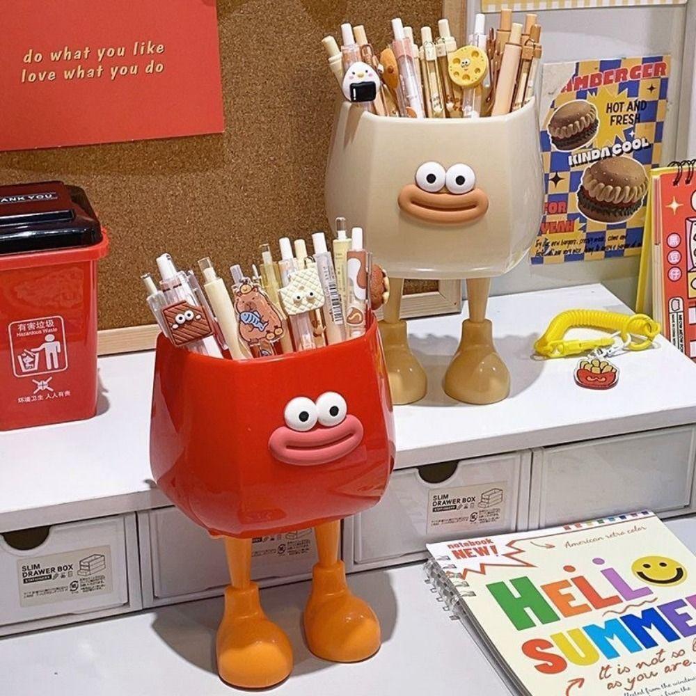 DIY Pencil Holder Cartoon Pen Container Cute Desktop Storage Buckets for Students Stationery