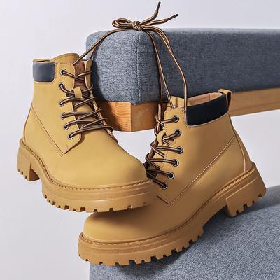 Ботинки Мартин 2025 осень и зима трендовые мужские повседневные в британском стиле ботинки цвета ревеня бархатные утепленные рабочие ботинки 2025