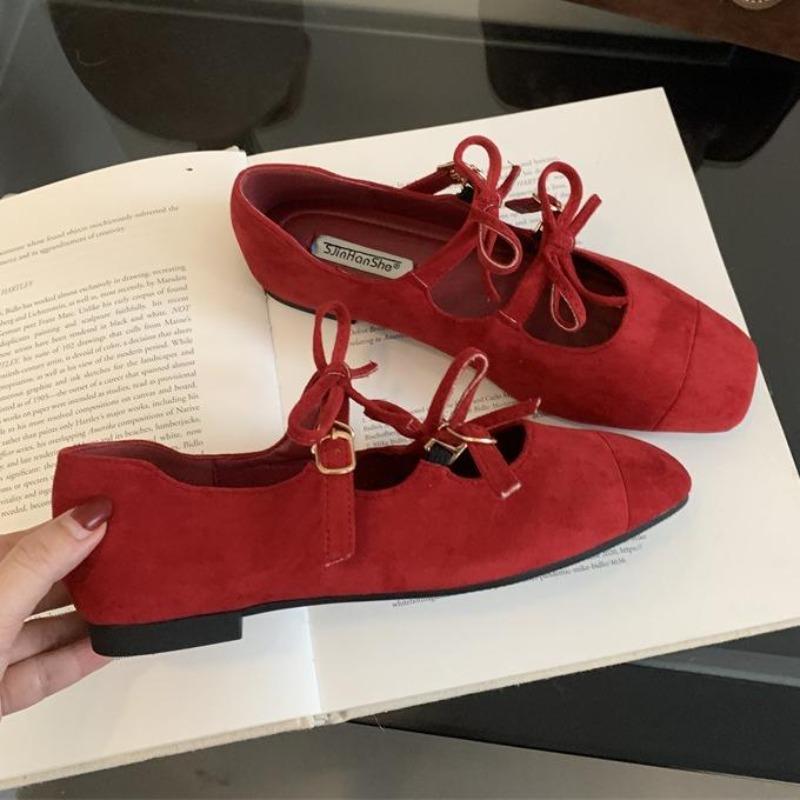 Модные Женские Балетки Красные 2025 Мэри Джейн Zapatos De Mujer Туфли Балетки Scarpe Da Donna Zapatos Mujer Элегантные Туфли для Женщин