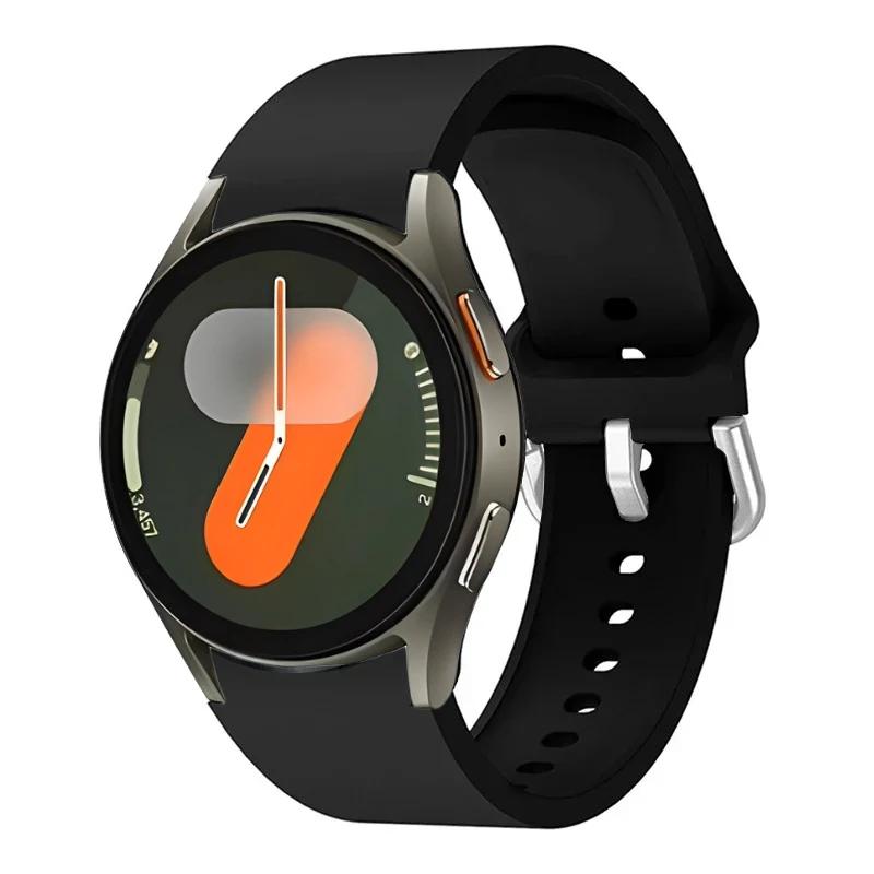 Оригинальный силиконовый ремешок для Samsung Galaxy Watch 7/6/5/4 44мм 40мм 5 Pro Спортивный браслет Galaxy Watch 6 4 Classic 47мм 43мм Ремешок