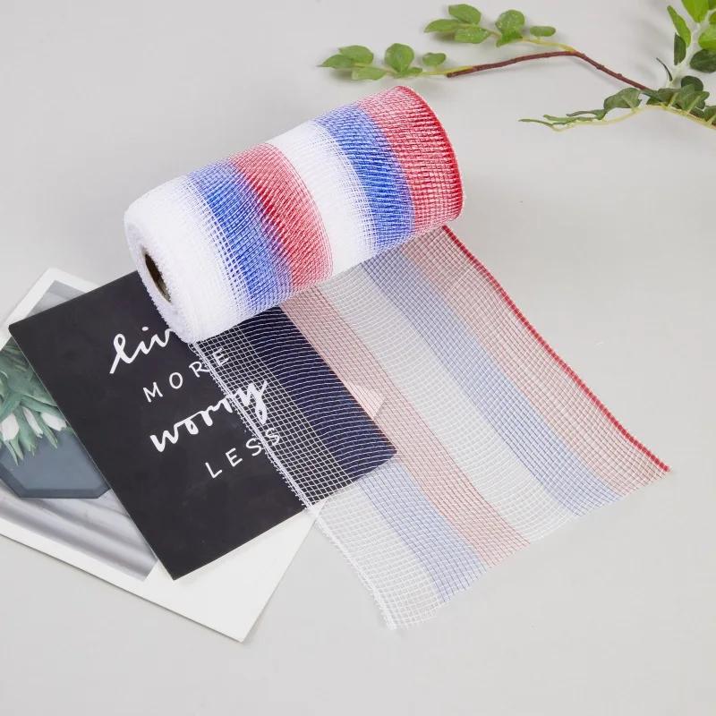 1 рулон рождественской сетчатой ленты DIY венок бант лента рождественская елка украшения для дома 2024 рождественские подарки Navidad Noel Новый год 2025