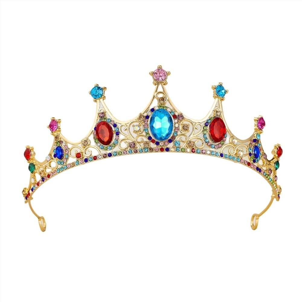 Rhinestone Queen Princess Crown Baroque AB Crystal Headwear Bridal Tiara Headband Hair Jewelry