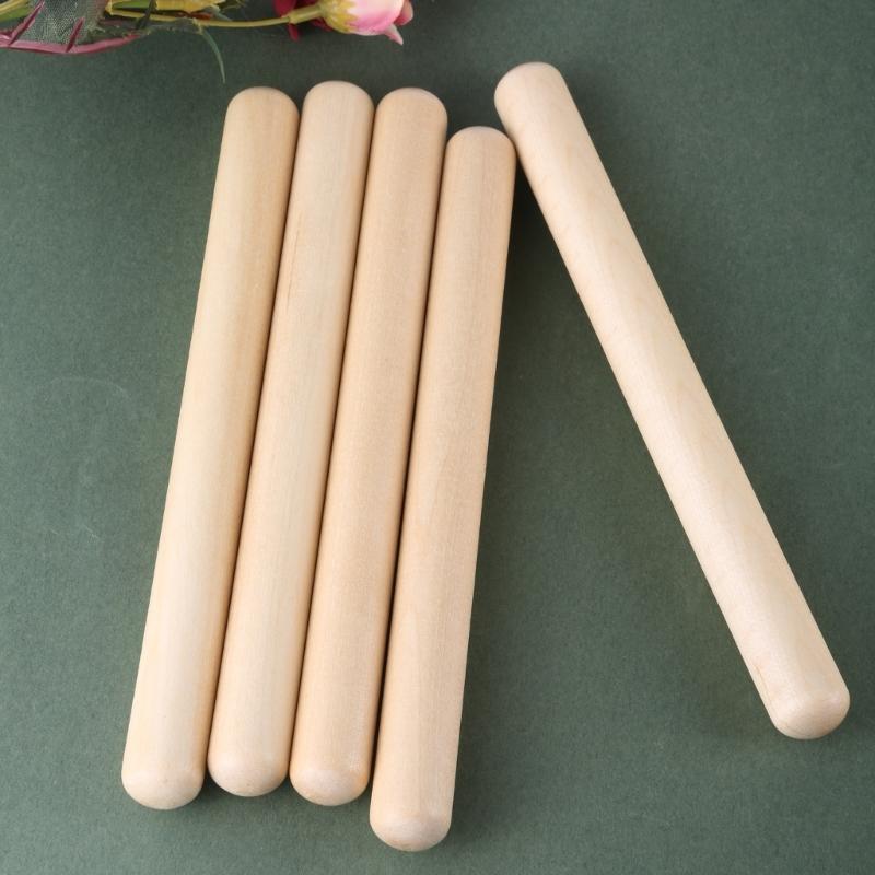 12Pcs Wood Drum Sticks Portable Music Rhythm Sticks Orff Percussion Instrument Percussion Stick Children Musical Toy