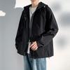 Летняя тонкая куртка с капюшоном, мужская водонепроницаемая солнцезащитная одежда, полностью застегивающаяся на молнию, быстросохнущая черная ветровка
