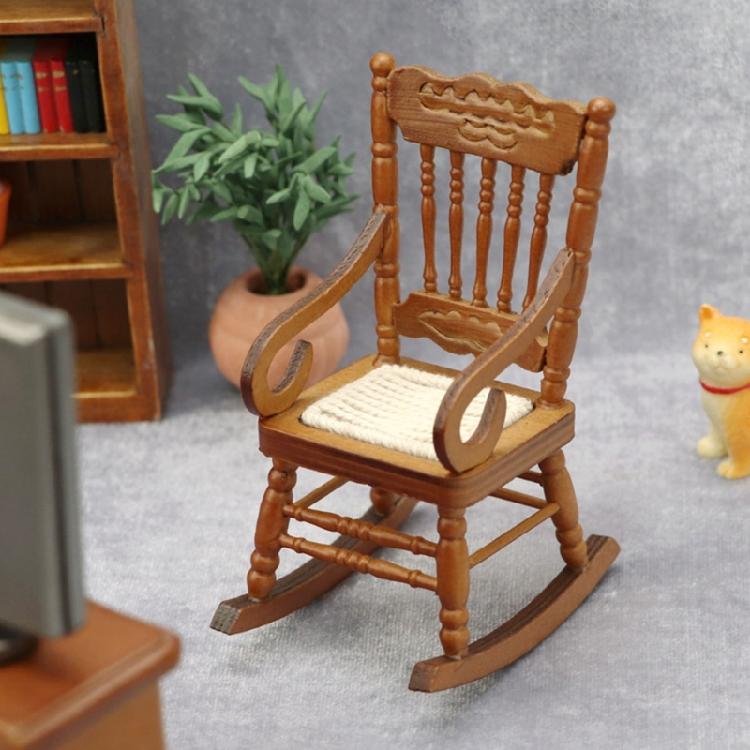 Реалистичное кресло-качалка, миниатюрная витрина Zakka, дисплей для ролевых игр, для энтузиастов кукольных домиков, масштаб 1/12, винтажное кресло