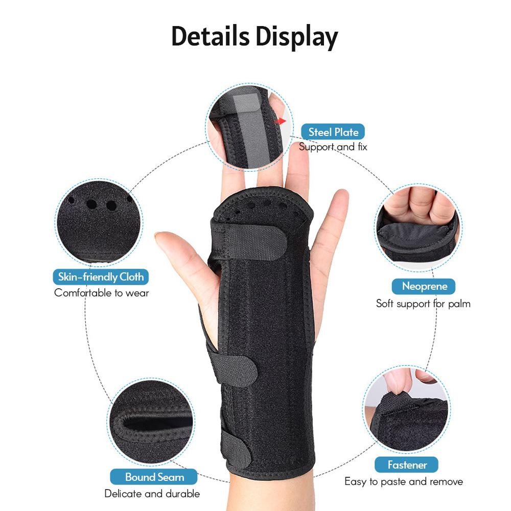 Корректор запястья унисекс, регулируемая металлическая шина для запястья, корректор запястья, двусторонний бандаж для запястья