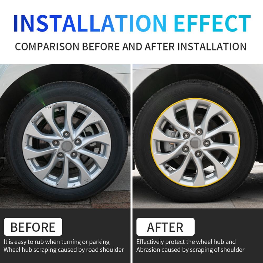 8M Защитная накладка на ступицу шины Бампер Автомобиль Транспортное средство Цвет Колеса Обода Протекторы Декоративная полоса для автомобильного колеса Накладки для ухода за автомобилем