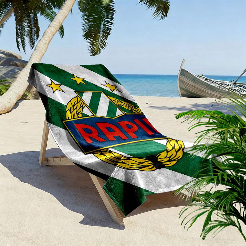 Пляжное полотенце Rapid Vienna Print, Большое мягкое быстросохнущее полотенце для пляжа, кемпинга, плавания