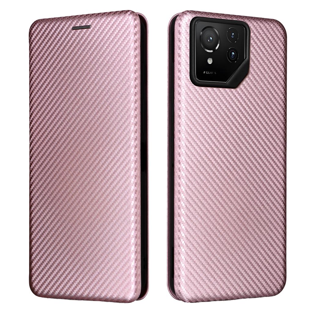 For Asus ROG Phone 9 5G Case Carbon Fiber Texture Drop-Proof PU Leather Phone Cover