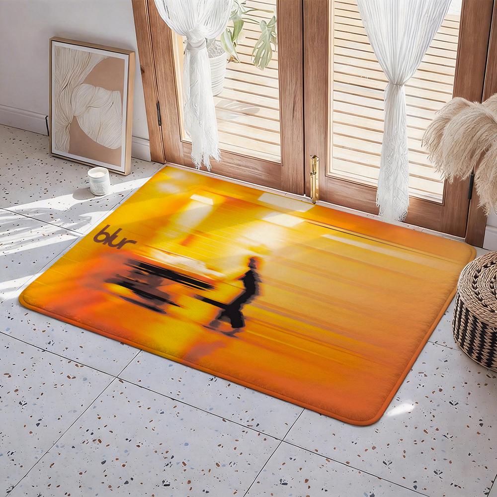 Blur Band Rock Floor Mat Eco Flannel Doormat Non Slip Odorless Indoor Floor Rug Soft Short Plush Home Mat