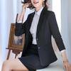 Осенне-зимний утолщенный формальный женский пиджак с длинным рукавом, профессиональная черная рабочая одежда, пальто