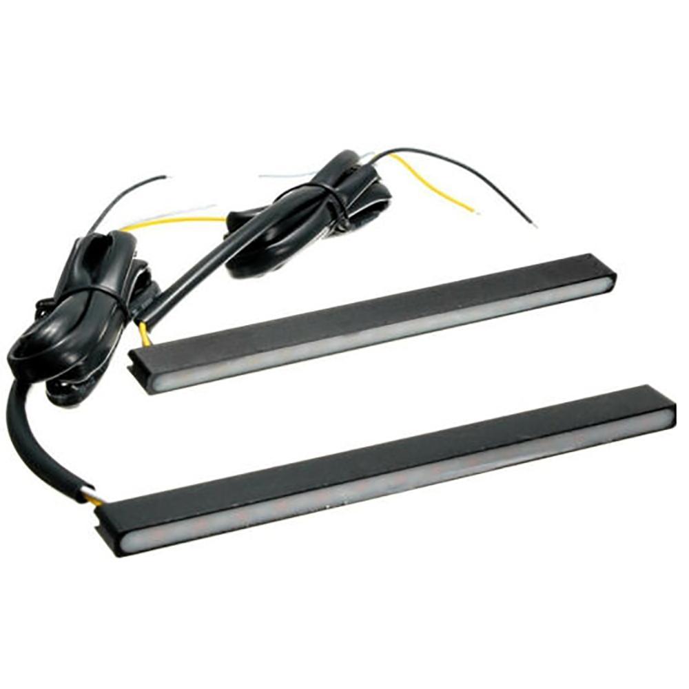 2 Pcs Waterproof Ultra Slim Switchback 30LED Amber+White Car Fog Light Bar DRL