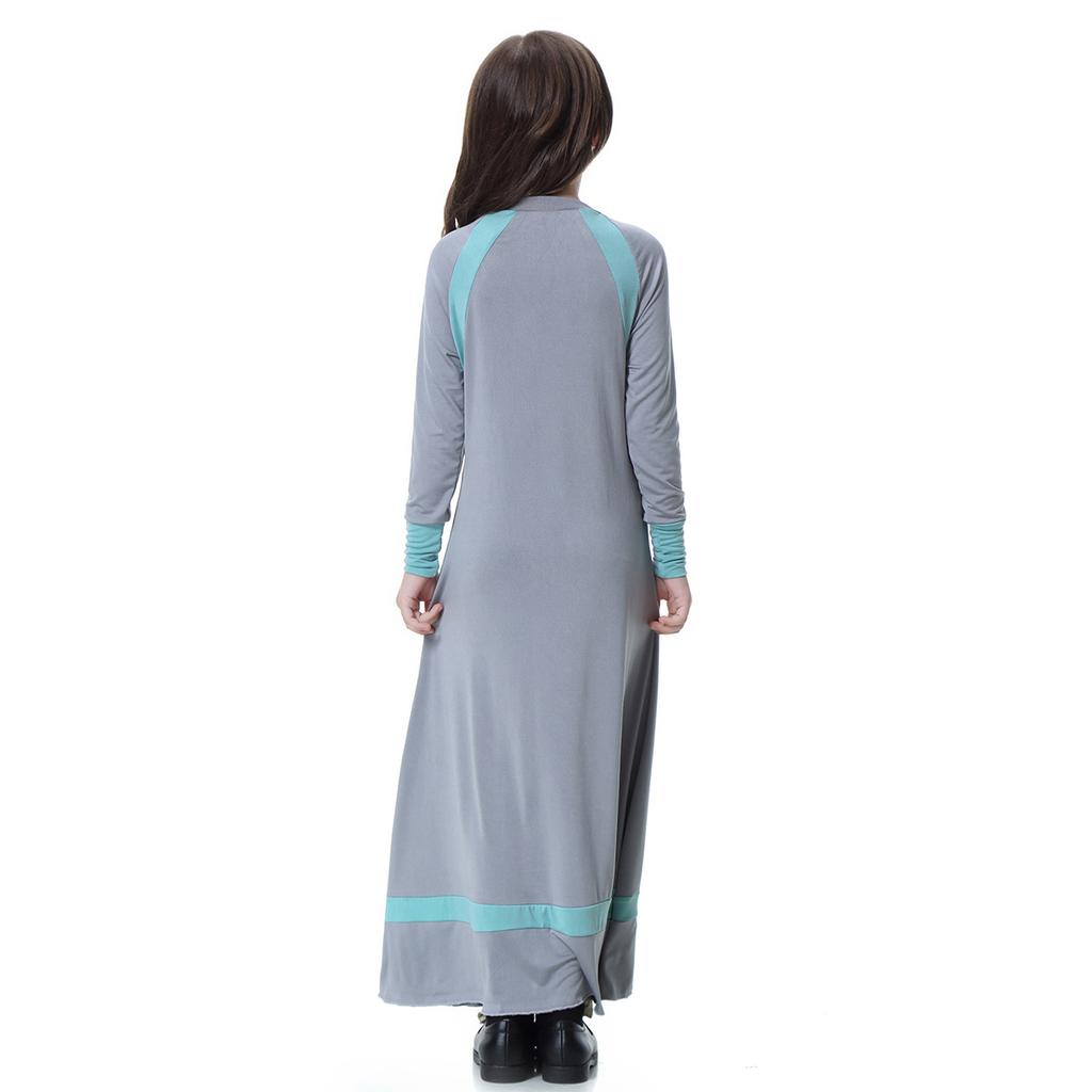 Цветное лоскутное платье для мусульманских девочек, традиционное детское длинное платье Абая, исламское Дубай, арабское длинное платье