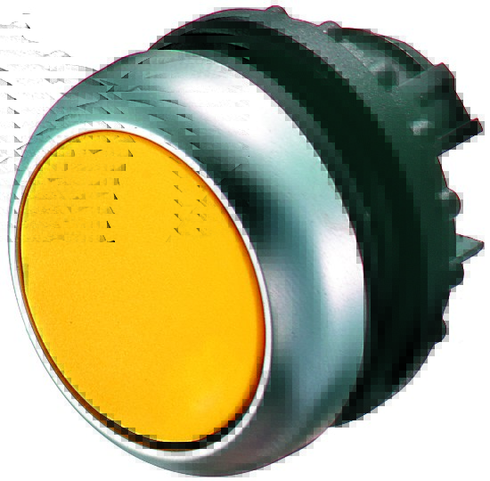M22-DY drive, flat yellow button, self-return