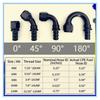 ZG Aluminum Alloy Material 0/45/90/180 Degree Push Lock Hose Fitting AN4 -- AN12 Push-On Barb Fuel Oil Coolant Hose Connector