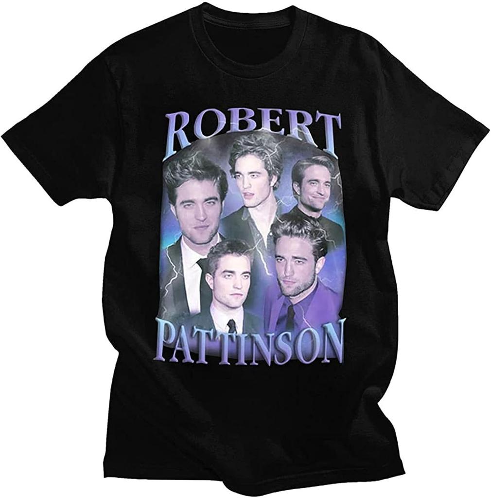 Robert Pattinson T Shirt Men Short Sleeve Vintage Rob Edward Cullen T-Shirt Summer Tee Tops Cotton Oversized T-Shirt Men
