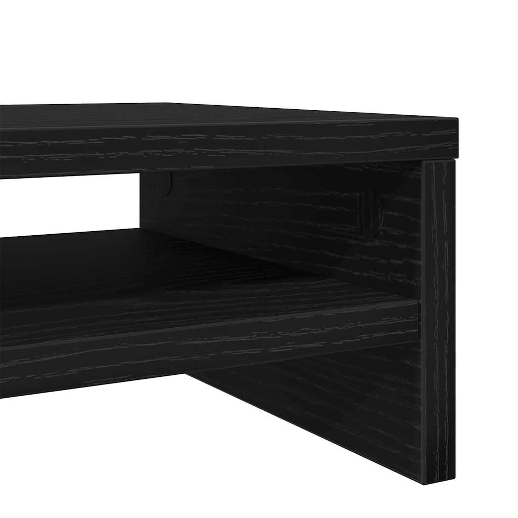 Monitor Stand in Black Oak Finish 42 x 24 x 13 cm Engineered Wood