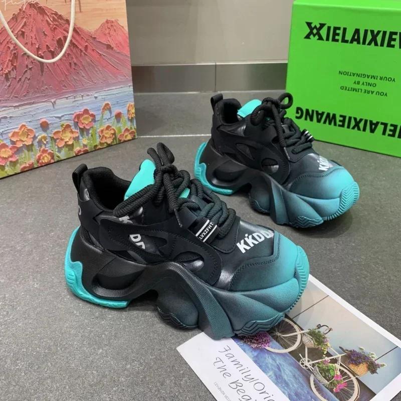 Chunky Platform Sneakers for Women Autumn Fashion Silver Sports Shoes Woman Non Slip Thick Sole Basketball Sneakers Female 2025