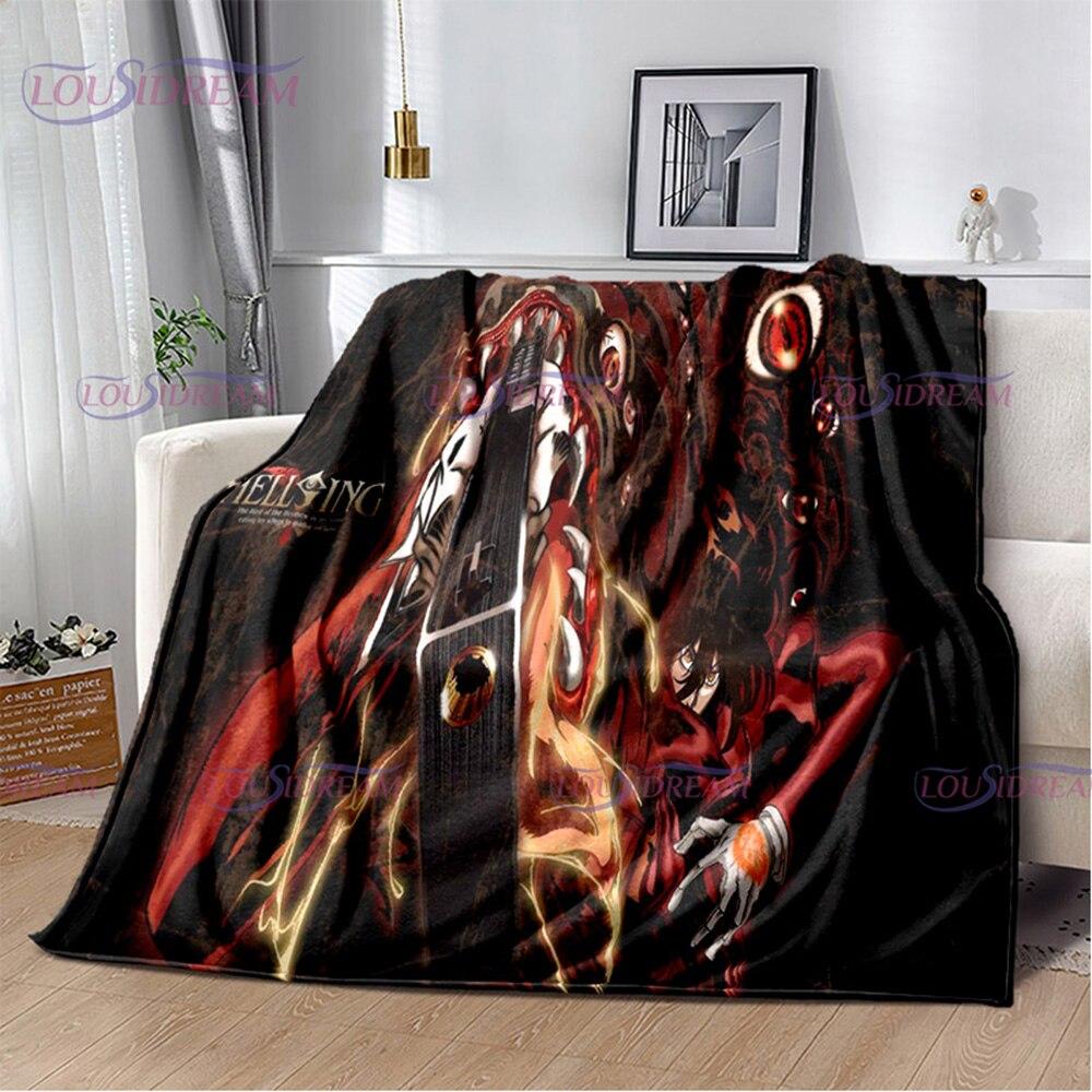 Одеяло серии аниме «Хеллсинг», одеяло с принтом «Алукард», мягкое покрывало, пляжное теплое дорожное покрывало для детей, подарок для мальчиков и девочек