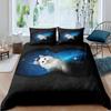 Комплект постельного белья Galaxy Cat из микрофибры Universe Galaxy, комплект постельного белья, милый котенок, чехол для одеяла, космические планеты, чехол для пододеяльника