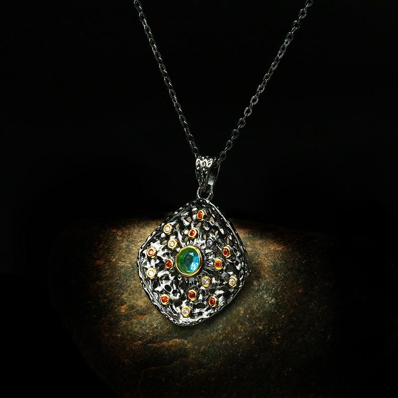 Европейское и американское популярное ретро круглое ожерелье с подвеской, металлическое гальванизированное персонализированное ожерелье