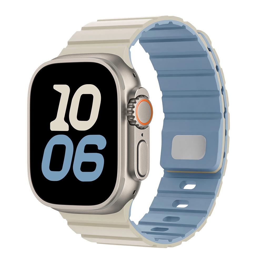Подходит для Apple S10 Watch Силиконовый ремешок 42 мм/46 мм Магнитная присоска Ultra2 Силиконовый мужской и женский ремешок