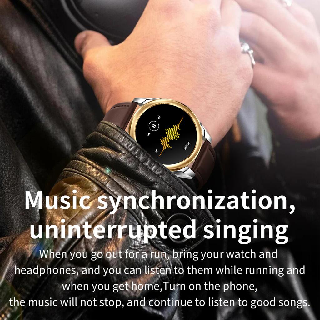 KC83 AMOLED Экран Мужские Смарт-часы с Bluetooth-звонком 1ATM Водонепроницаемый Фитнес-браслет с 2 ремешками