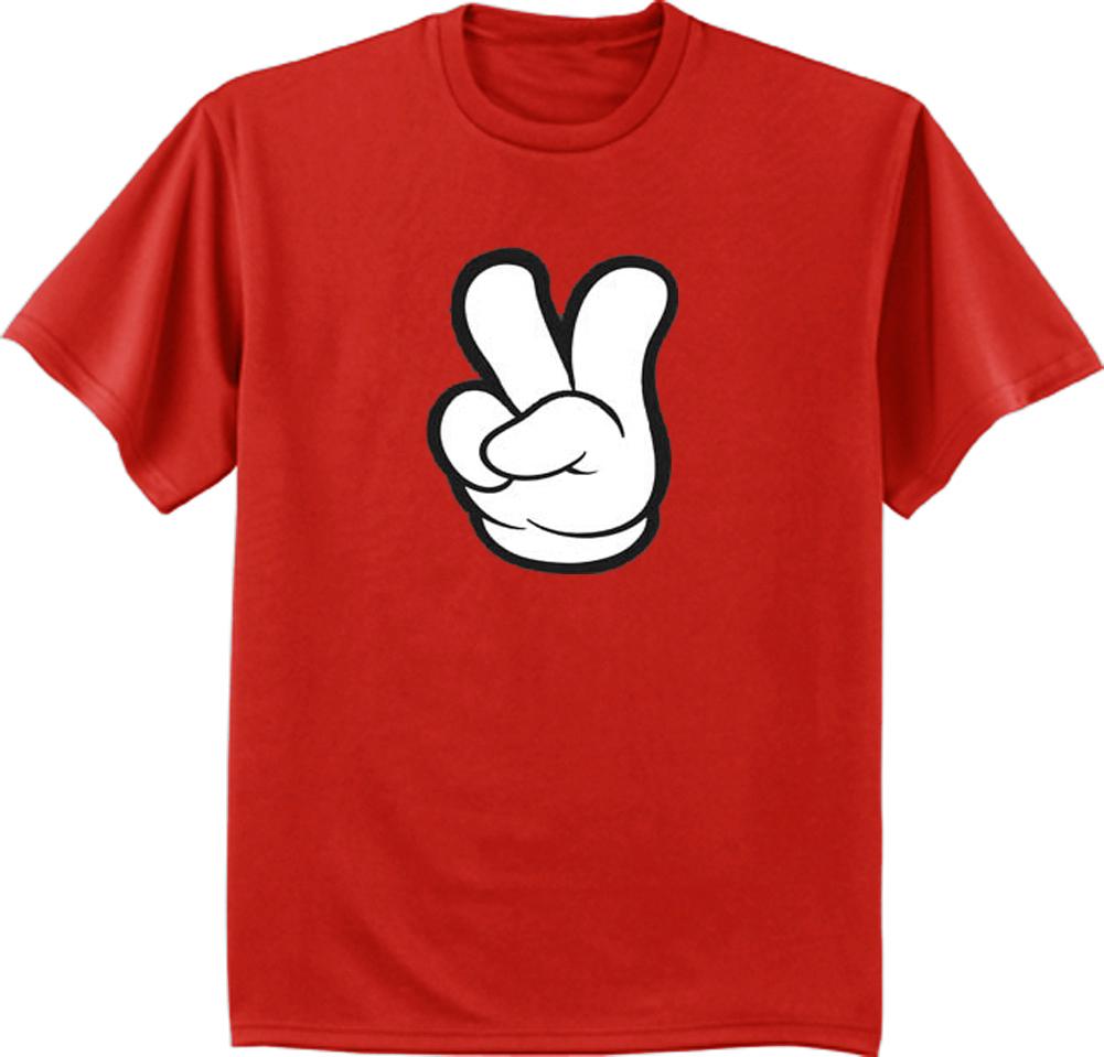 peace sign design t-shirt for men red t-shirt peace fingers