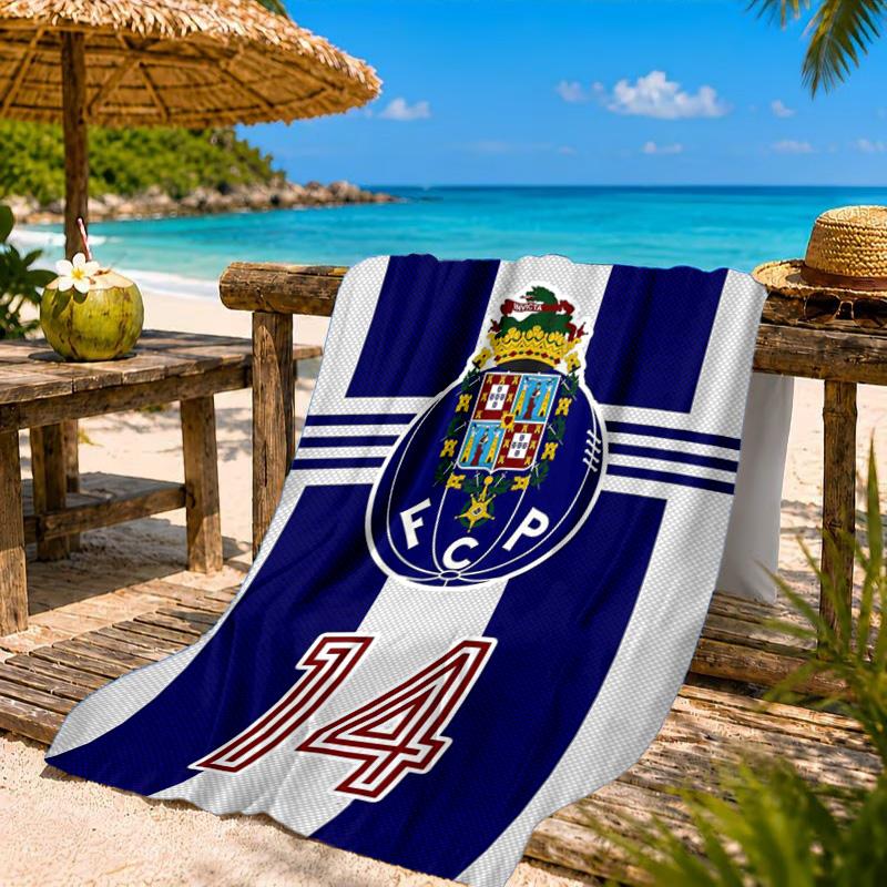 Fc Space Emblem Printed Microfiber Beach Towel, Soft And Absorbent, Quick-Dry, Ideal for Summer Travel, Beach Essential, Swimming Pool