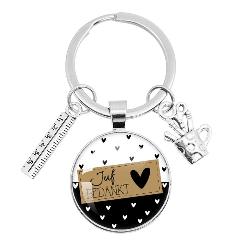 ДЛЯ самой милой Учительницы Брелок Стеклянный Брелок Anneau Porte Clef Спасибо Учительнице Подарок Thank You Dear Teacher Gift Jewelry