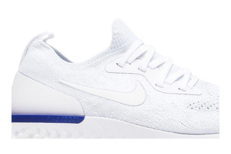 Women's Sneakers Nike Epic React Flyknit White Racer Blue (Women's) White/White-Racer Blue