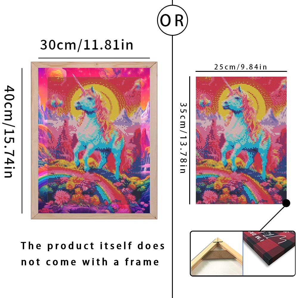 FIYO 11,8x16,73 в алмазной живописи, полная круглая дрель, красочный единорог, круглая алмазная живопись, ручная работа, сделай сам, алмазная мозаика, картина, украшение для дома