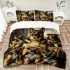 3Pcs German Shepherd Family Bedding Set Quilt Cover Pillowcase Home Christmas Xmas Halloween Gift 1 Duvet Cover 2 Pillowcase M92414