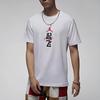 Jordan Спортивная тренировочная повседневная футболка с круглым вырезом и коротким рукавом для мужчин, белые FN3714-100