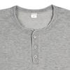 Мужская летняя повседневная однотонная футболка-henley с коротким рукавом