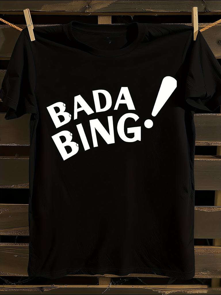 s Sopranos TV Show Bada Bing Logo T-Shirt Mens Tshirt Womens Tshirts with Letters Print Short Sleeves T-Shirt Casual Street Tee Shirt Top
