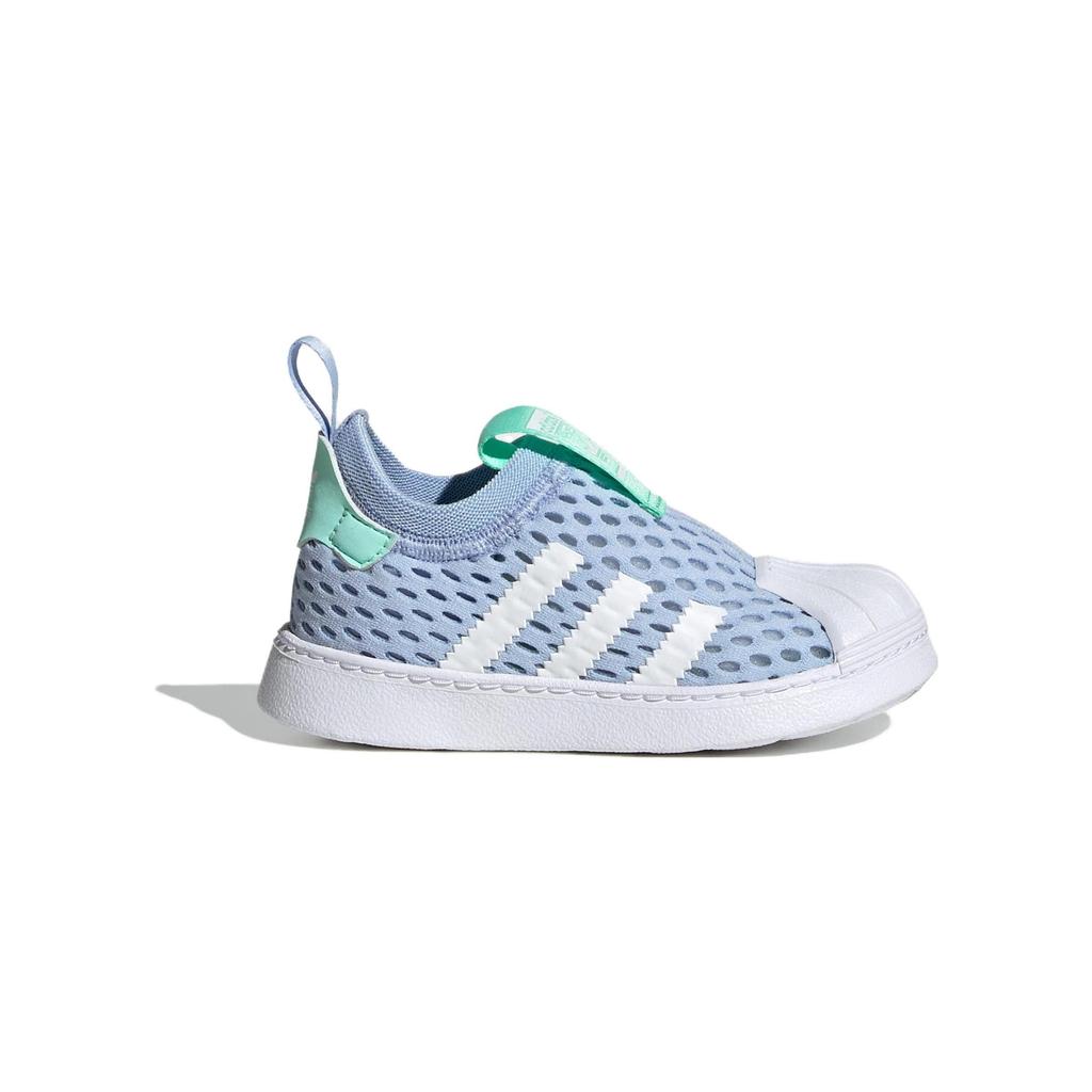 adidas Оригинальные кроссовки Originals Superstar 360 2.0 из сетки, низкие, детские кроссовки, сине-белые FZ5606