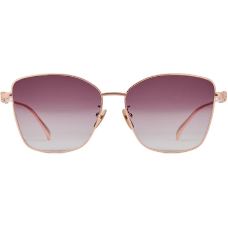 GUCCI Original Design Metallic Crystal Butterfly Sunglasses Unisex Couple Rose Gold