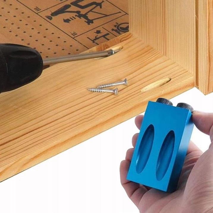 Template for invisible pocket joints with drill bits for wood
