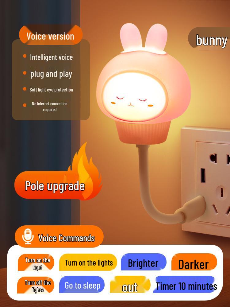 Voice-Activated Smart Night Light for Bedroom, Bedside, and Kids' Room